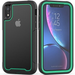 iPhone Xr Clear Dual Defense Case (Green)